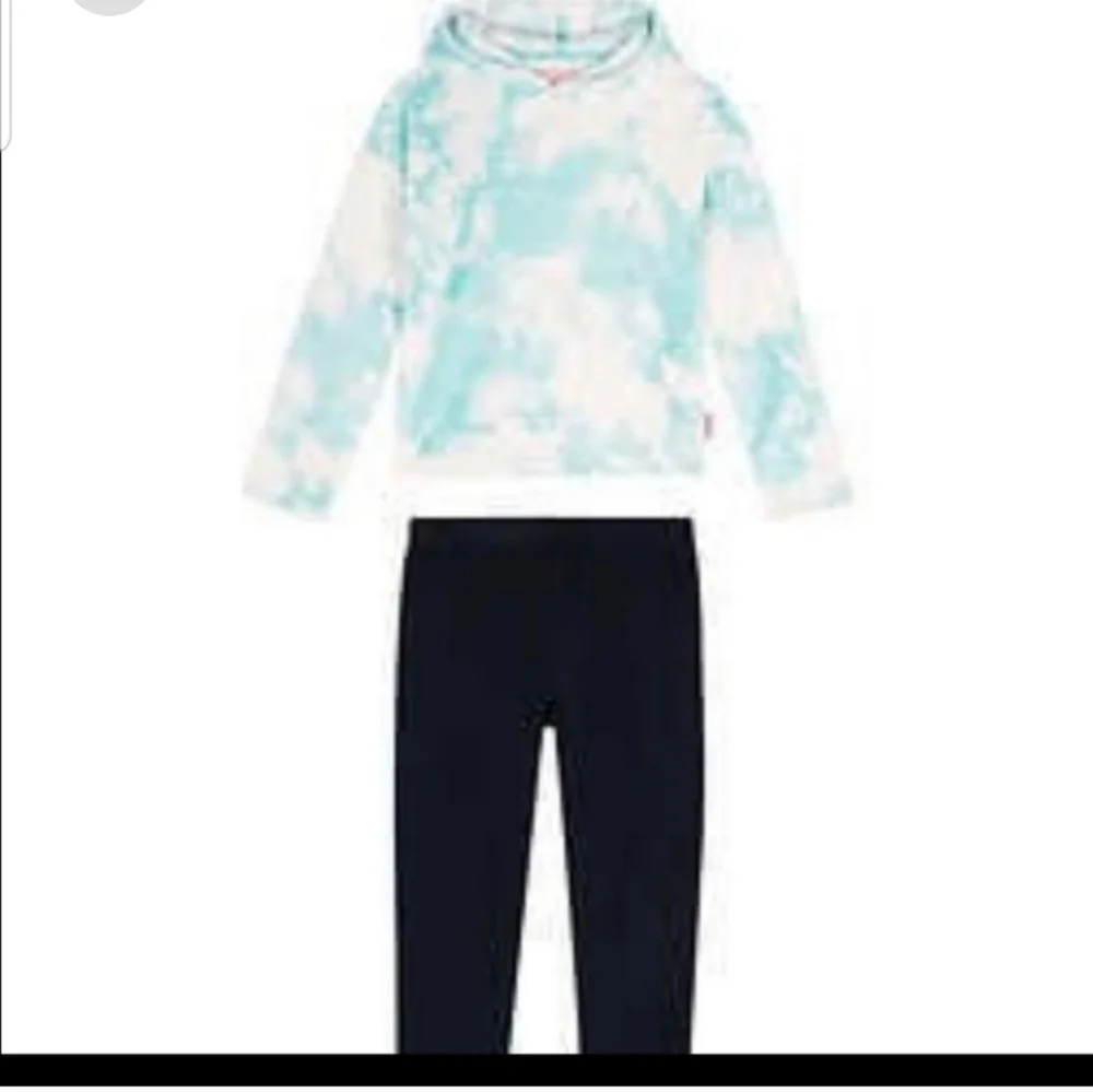 BCBG girls youth plush hoodie and black legging set - 2 pc size 10/12